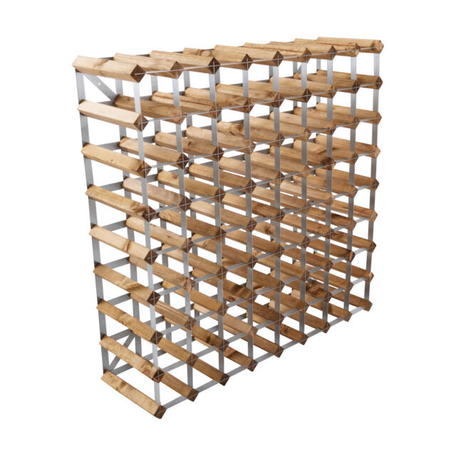 Wine rack for 72 bottles. Made of Swedish pine wood and produced in Sweden. The rack is delivered flat-packed.