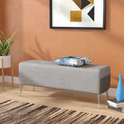 Modern Polyester Blend Upholstered Bench