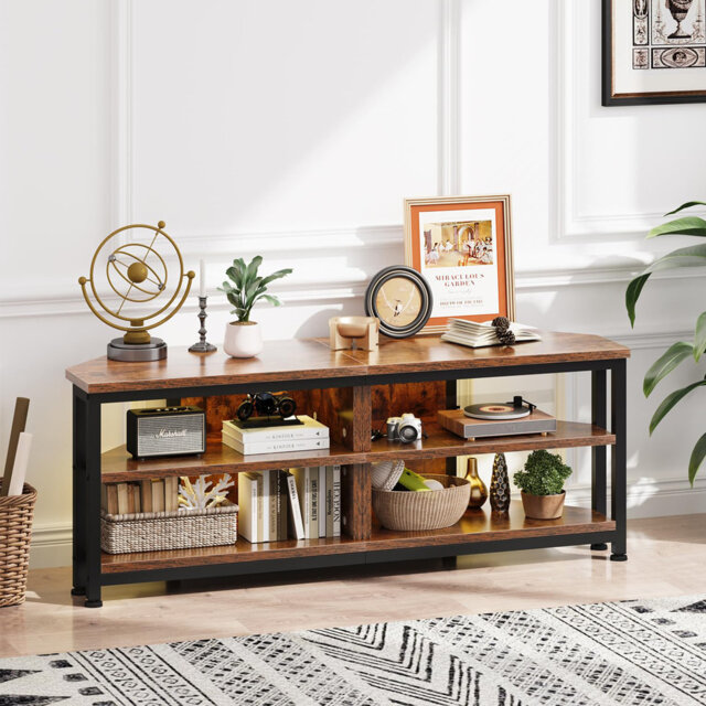 "Unfinished Corner TV Stand for TVs up to 55"""