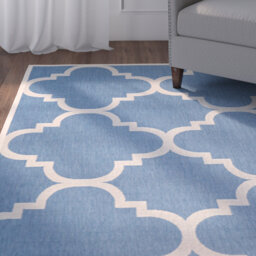 Portishead Looped Blue/Beige Area Indoor/Outdoor Rug