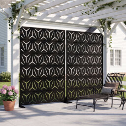 183cm H Freestanding Metal Room Divider Decorative Privacy Screen Garden Lattice Panel Trellis for Patio, Balcony, Backyard, Pool, Indoor Room