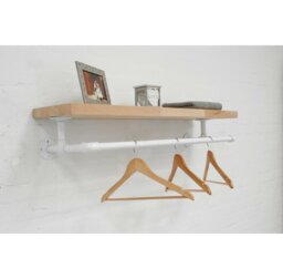 Lampley Pine Solid Wood Industrial Pipe Shelves