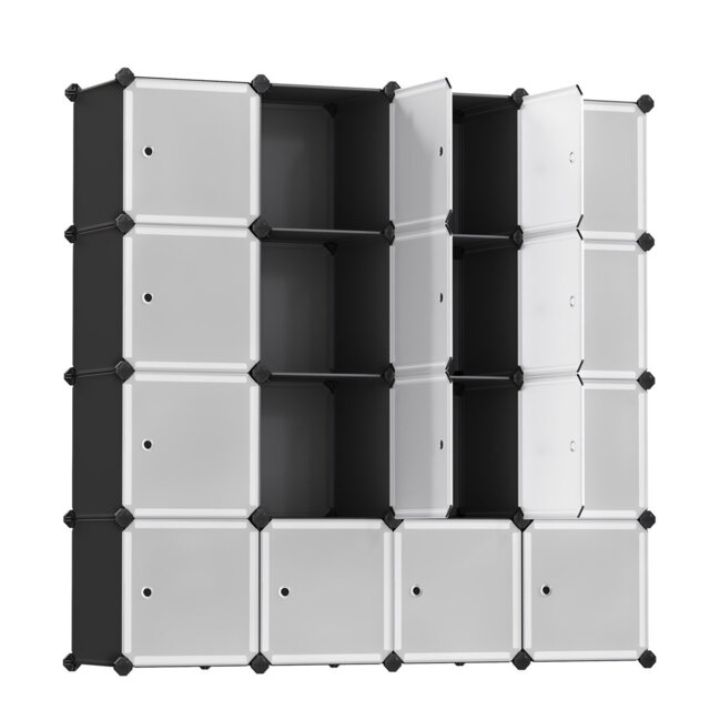 16 Pair Stackable Shoe Storage Cabinet