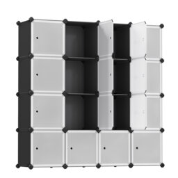 16 Pair Stackable Shoe Storage Cabinet