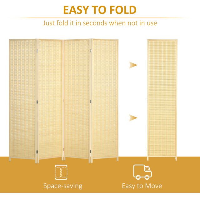 Alexsandria 180cm W x 180cm H 4 - Panel Solid Wood Folding Room Divider