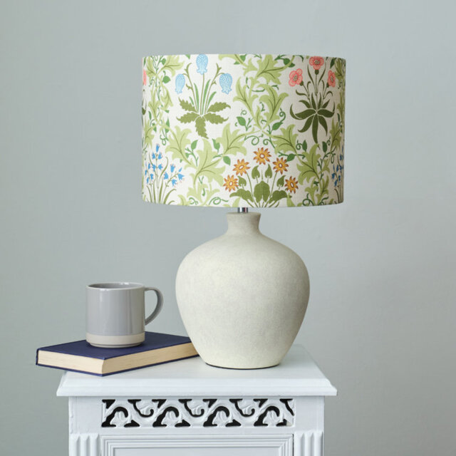 21cm H Cotton Drum Lamp Shade ( Clip On ) in Green