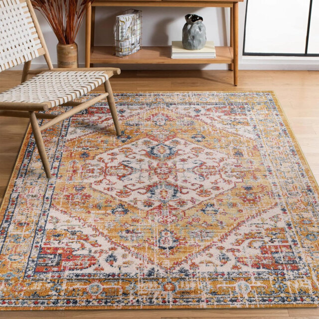 Soft Medium Pile Area Rugs Living Room Carpet Pad Oriental Vintage Rug Non Slip Entryway Rug 7656