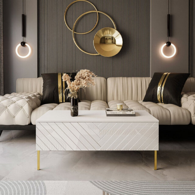 SANTILE coffee table with gold legs
