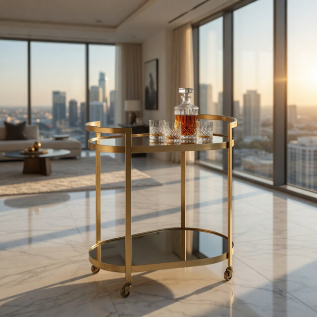 """Cosmo Bar Cart - Gold """