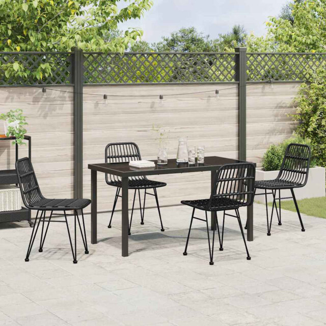 5 Piece Garden Dining Set Poly Rattan