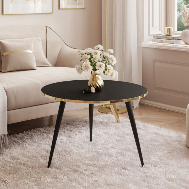 SOLEIL Black Matte Round Coffee Table