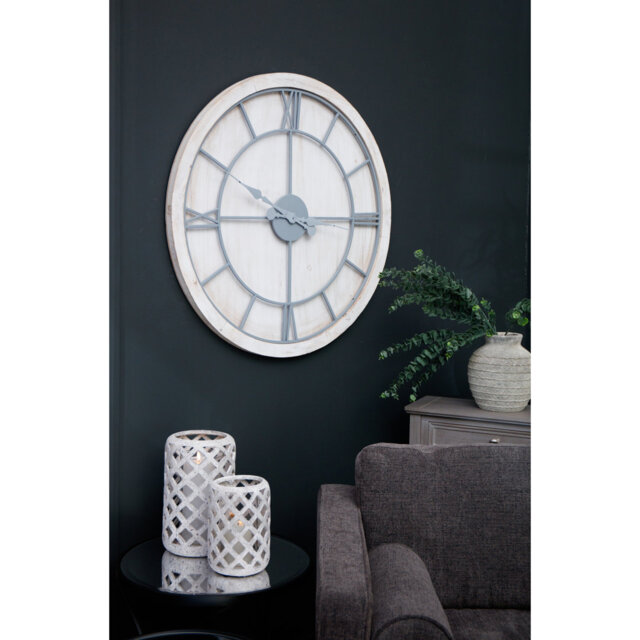 Anetia White Large Wall Clock