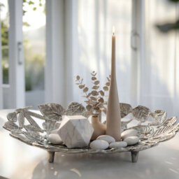 Oval Silver Aluminium Decorative Bowl