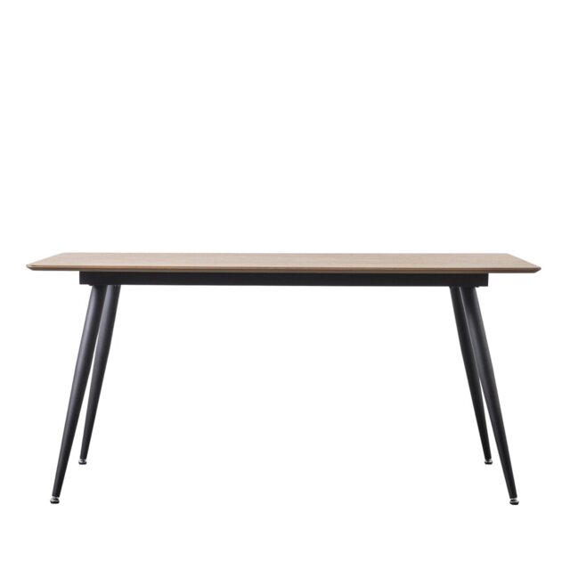 Alec Walnut Metal Base Dining Table