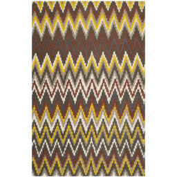Strock Hand Hooked Cotton Brown/Citron Rug