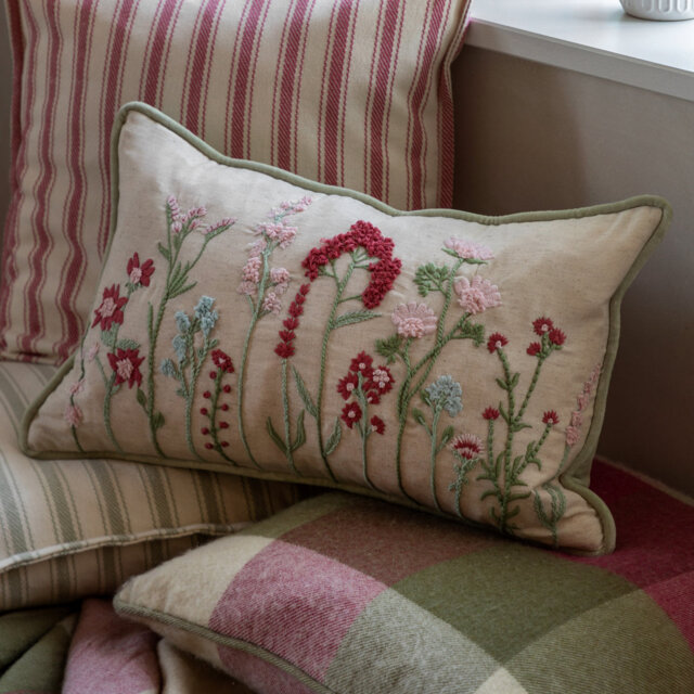 Floral Green Square Cushion