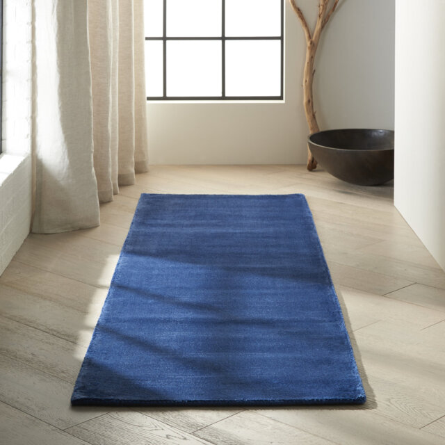 Lunar Handmade Tufted Cotton Blue Hue Rug