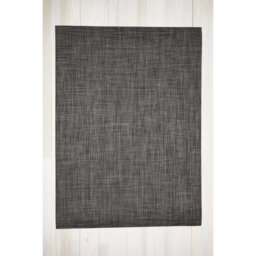 Basketweave Flatweave Black Rug