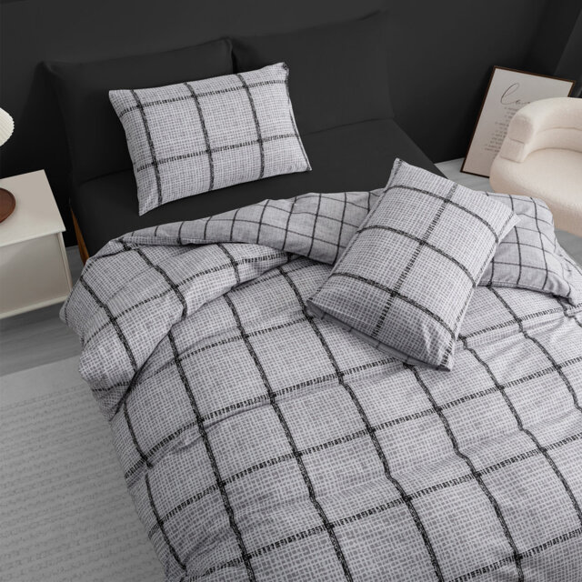 Premium Duvet Cover Set Double Brushed Microfiber Reversible With Zipper Closure & Corner Ties