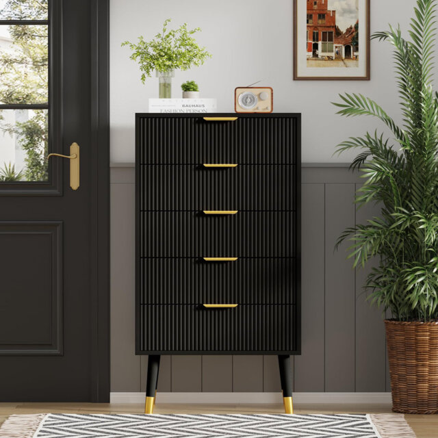 5 Drawer Dresser for Bedroom, Modern Closet Dressers Chest of Drawers