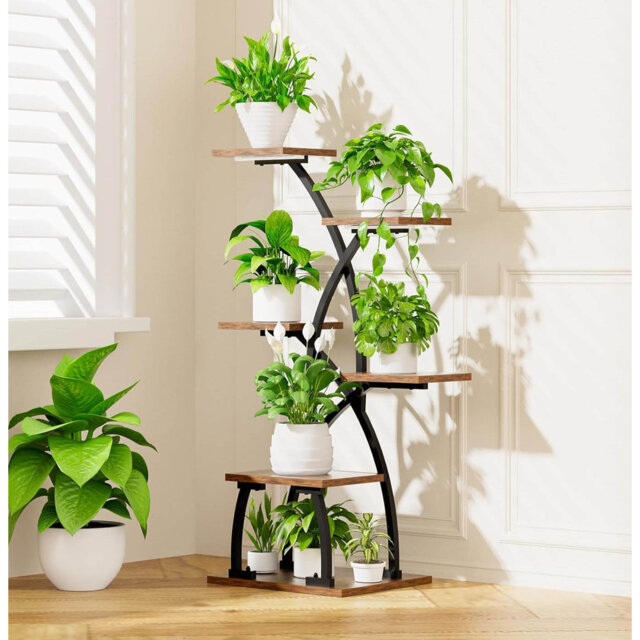 Plant Stand Indoor With Grow Lights - 6 Tiered Plant Shelf Indoor