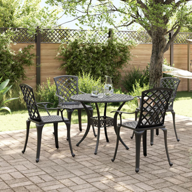 Crosslin Circular 5 - Piece 4 - Person 90Cm L Aluminium Outdoor Table Set