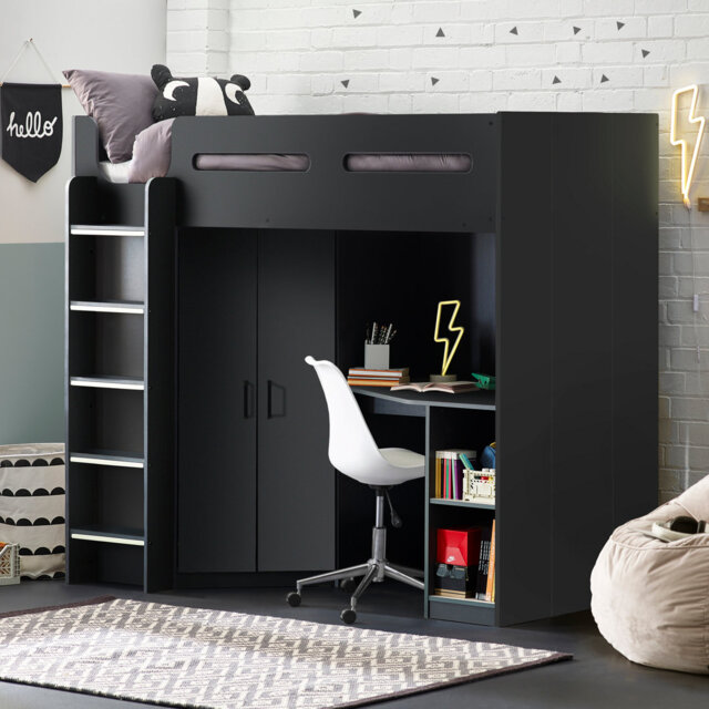 Boylan Single (3') High Sleepers with Storage Included with Desk Included
