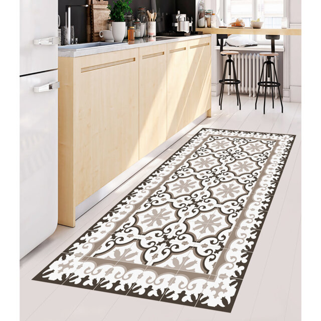 Eliezar Vinyl Machine Printed Area Rug