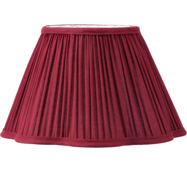 Malia 45cm Mulberry Red Mushroom Pleat Scalloped Tapered Lamp Shade