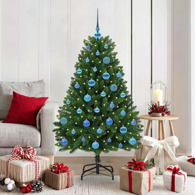 Artificial Christmas Tree with Stand Green PVC and Metal