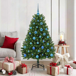 Artificial Christmas Tree with Stand Green PVC and Metal