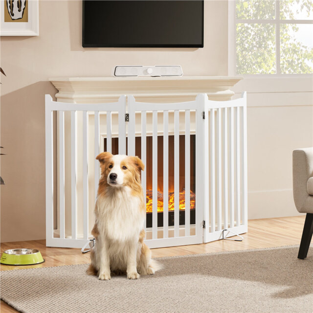 90 × 50 cm Wooden Freestanding Pet Gate