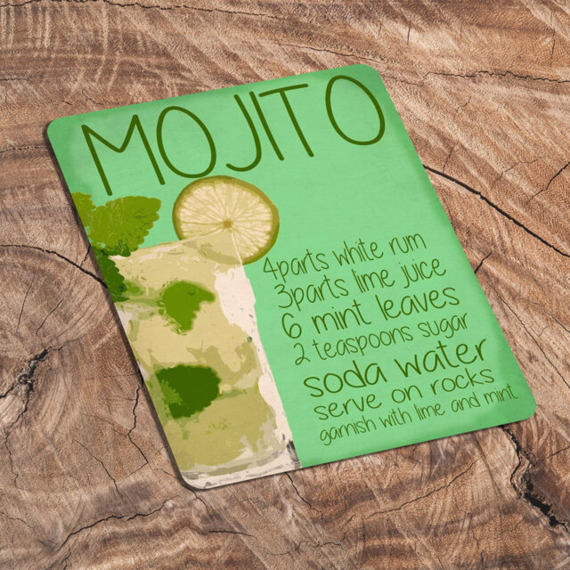 Mojito Cocktail Drink Metal Humour Wall DÃ©cor