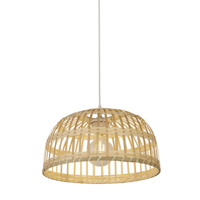 22Cm H Bamboo/Rattan Bowl Lamp Shade ( Clip On ) in Natural