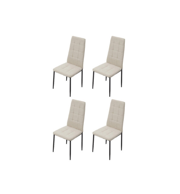 40cm H Linen Upholstered Upholstered Back Side Chair