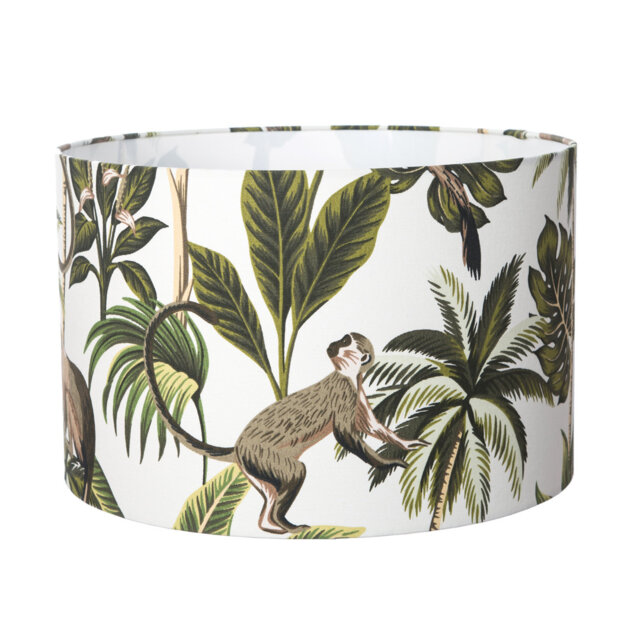 Cotton Drum Lamp Shade ( Screw On ) in White