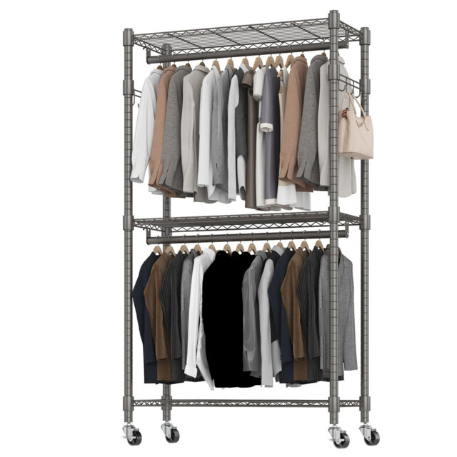 Everley 90cm W Rolling Clothes Rack