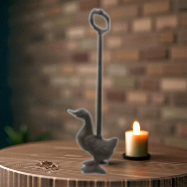 Cast Iron Duck Door Stop Antique Style Hand Finished Heavy Duty Decorative Door Holder for Home Office Use