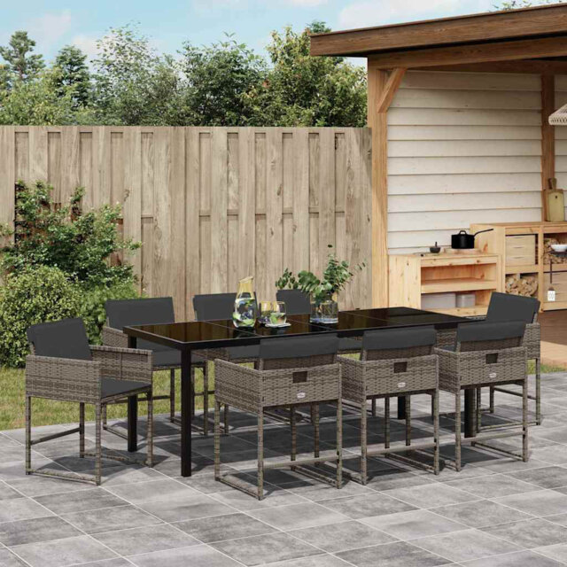 Garden Dining Set Poly Rattan Outdoor Furniture Modern Patio Terrace