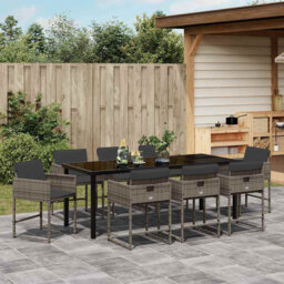 Garden Dining Set Poly Rattan Outdoor Furniture Modern Patio Terrace