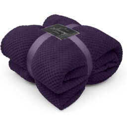 Teddy Popcorn Waffle Throw Blanket Soft Warm Cosy Lightweight Waffle Decorative Blanket for Sofa Couch Bed Bedroom Living Room
