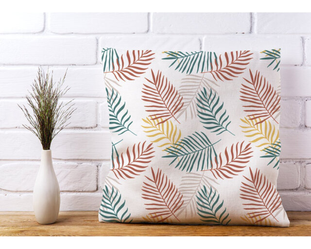 Chatelet Palm Branches in Natural Colours Floral Scatter Cushion with Filling
