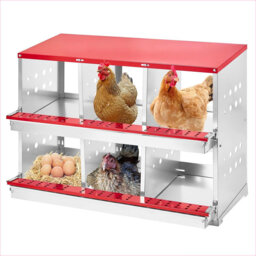 Chicken Nesting Box, Metal Nesting Box For Laying Eggs, Easy Egg Collection Large Vented Holes Chicken Coop Equipment with Vented Holes, Heavy Duty Ch
