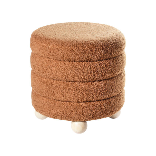 CHILLY 42cm Wide Round Pouf Ottoman