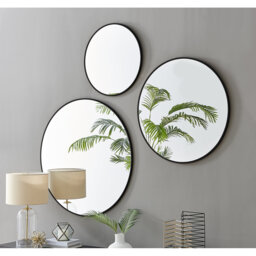 Alcantera Round Metal Frame Wall Mirror Simple and Elegant Modern Design