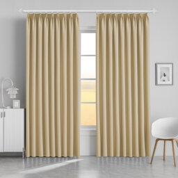 Aspire Homeware Hotel Style Polyester Room Darkening Pencil Pleat Curtain Pair for Luxury Bedroom Decor