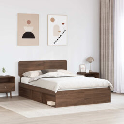 Bed Frame With Headboard Black 140 X 200 Cm Solid Pine Wood