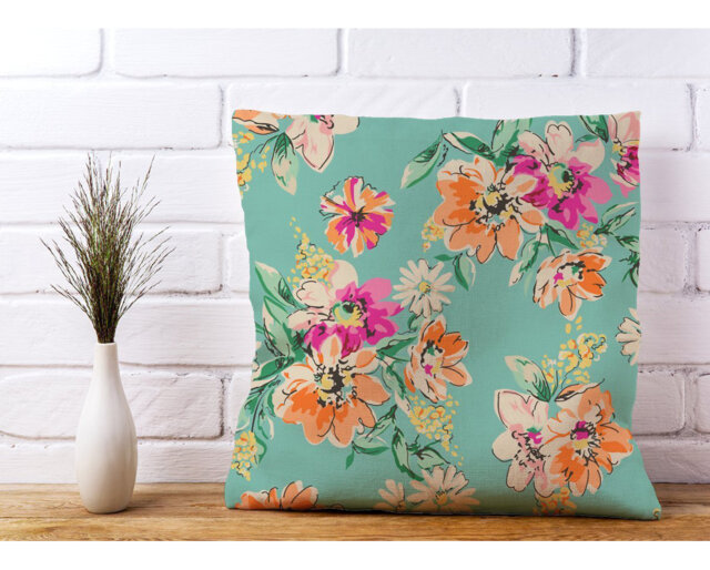 Haryln Bright Flower Sketch Floral Scatter Cushion with Filling