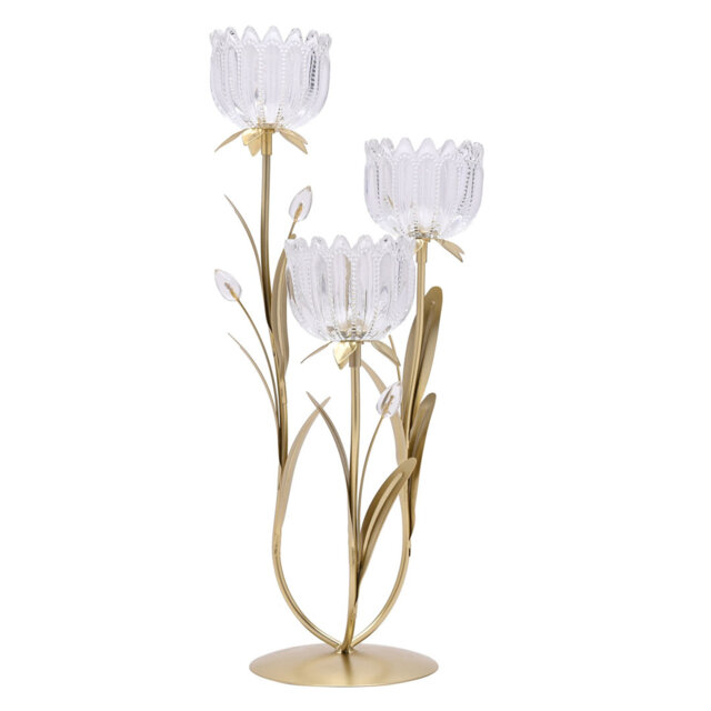 45.6Cm Glass Metal Tabletop Votive Holder