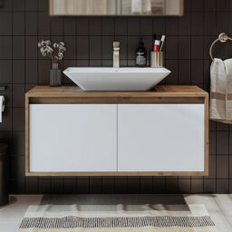 Ruarie Bathroom Vanity Unit with Ceramic Washbasin 100cm